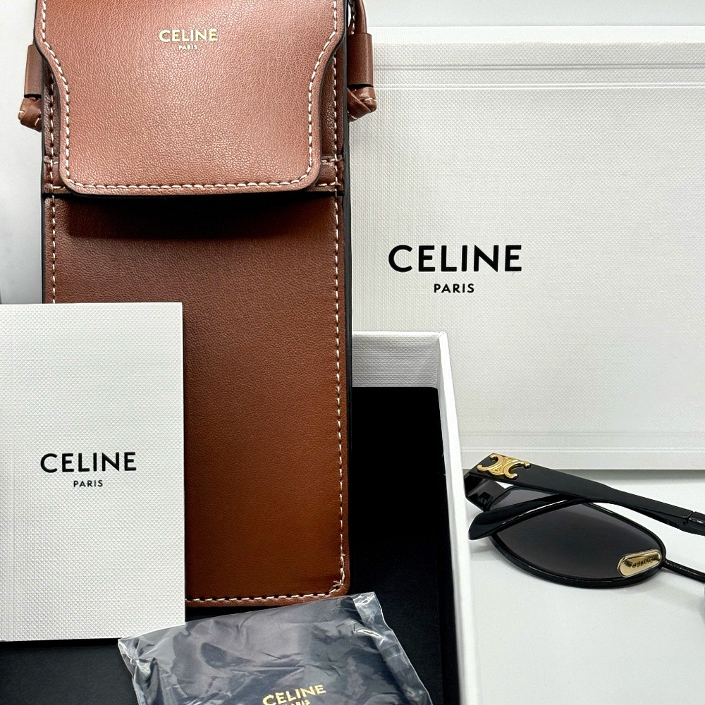 CELINE Triomphe Metal 01 Sunglasses Gold/Black